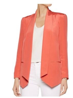 REBECCA MINKOFF Women’s Coral Open-Front 100 % SILK Blazer Jacket